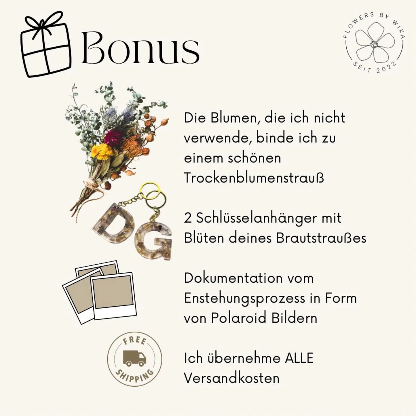 Brautstrauß Konservierung Hexagon 30 cm