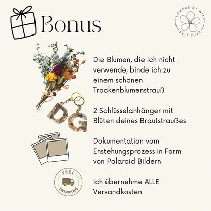Brautstrauß Konservierung Hexagon 30 cm